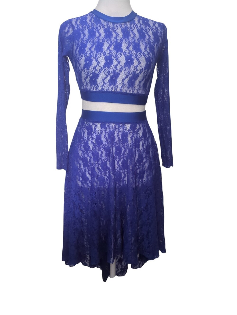 Ingenue Women’s Royal Blue Lace Midi Skirt S/M